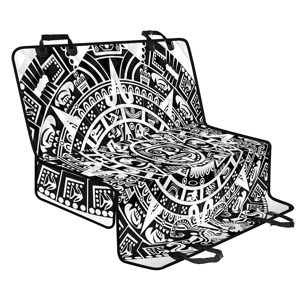 White And Black Maya Calendar Print Pet Car Back Seat Cover