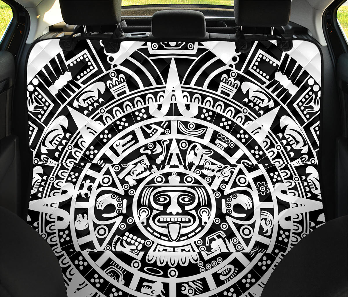 White And Black Maya Calendar Print Pet Car Back Seat Cover