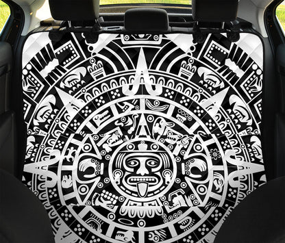 White And Black Maya Calendar Print Pet Car Back Seat Cover