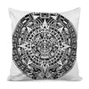 White And Black Maya Calendar Print Pillow Cover