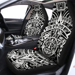 White And Black Maya Calendar Print Universal Fit Car Seat Covers