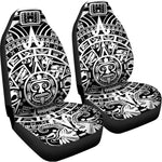 White And Black Maya Calendar Print Universal Fit Car Seat Covers