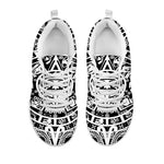 White And Black Maya Calendar Print White Sneakers