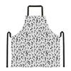 White And Black Music Note Pattern Print Apron