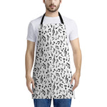 White And Black Music Note Pattern Print Apron