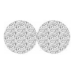 White And Black Music Note Pattern Print Car Coasters
