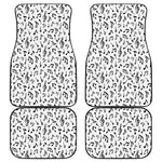 White And Black Music Note Pattern Print Front and Back Car Floor Mats