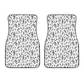 White And Black Music Note Pattern Print Front Car Floor Mats