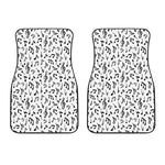 White And Black Music Note Pattern Print Front Car Floor Mats