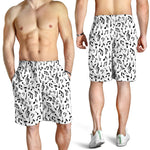 White And Black Music Note Pattern Print Men's Shorts