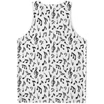White And Black Music Note Pattern Print Men's Tank Top