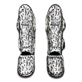 White And Black Music Note Pattern Print Muay Thai Shin Guards