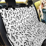 White And Black Music Note Pattern Print Pet Car Back Seat Cover
