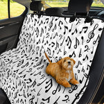 White And Black Music Note Pattern Print Pet Car Back Seat Cover