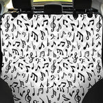 White And Black Music Note Pattern Print Pet Car Back Seat Cover