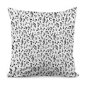 White And Black Music Note Pattern Print Pillow Cover