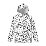 White And Black Music Note Pattern Print Pullover Hoodie