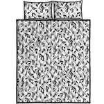 White And Black Music Note Pattern Print Quilt Bed Set