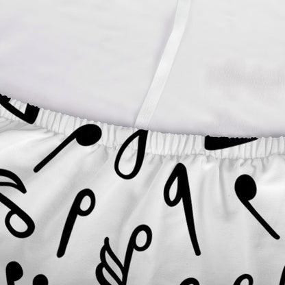 White And Black Music Note Pattern Print Sofa Cover