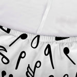 White And Black Music Note Pattern Print Sofa Cover