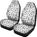 White And Black Music Note Pattern Print Universal Fit Car Seat Covers