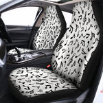 White And Black Music Note Pattern Print Universal Fit Car Seat Covers
