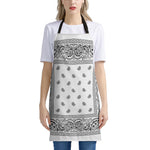 White And Black Paisley Bandana Print Apron