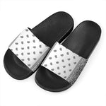 White And Black Paisley Bandana Print Black Slide Sandals