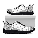 White And Black Paisley Bandana Print Black Sneakers