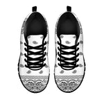 White And Black Paisley Bandana Print Black Sneakers