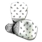 White And Black Paisley Bandana Print Boxing Gloves