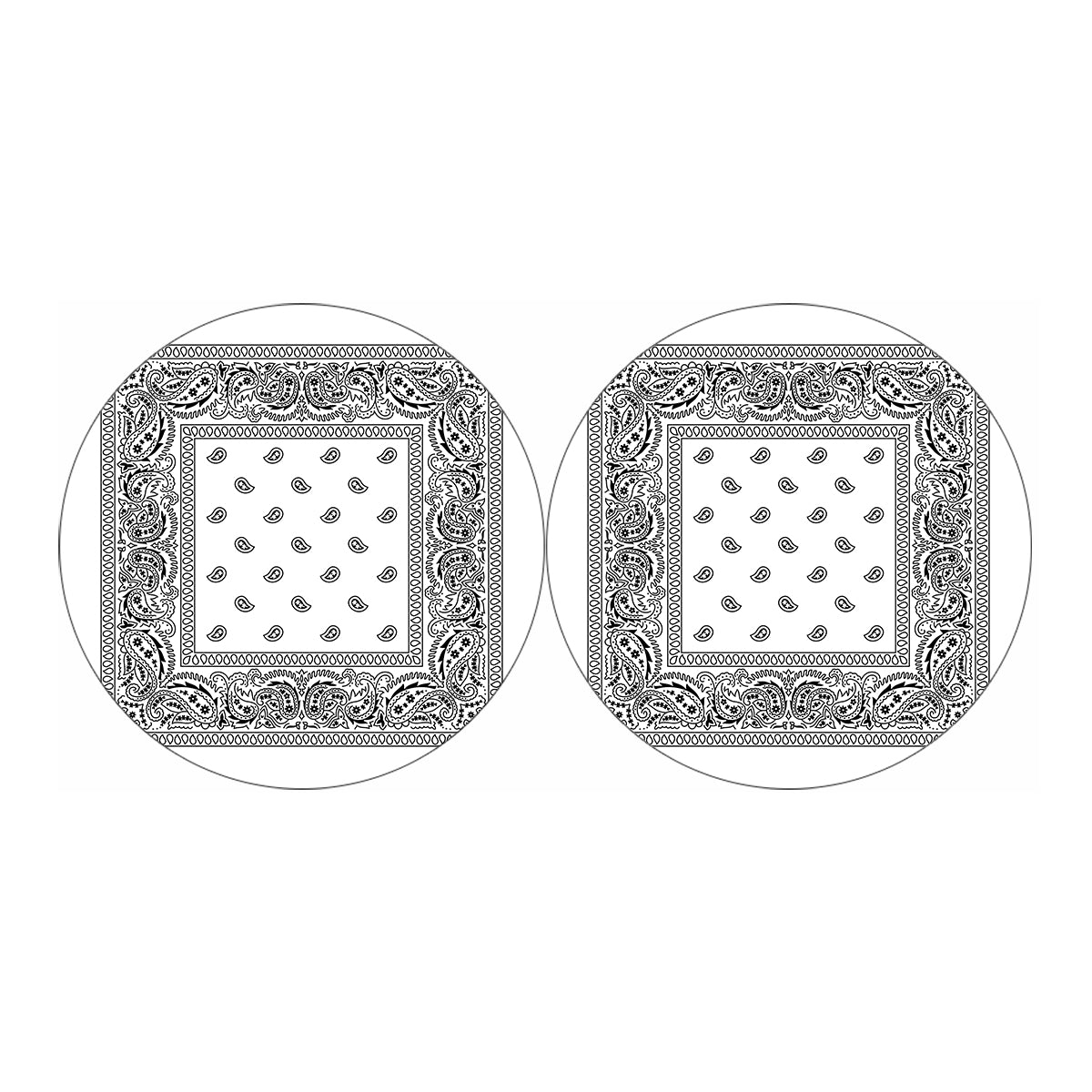 White And Black Paisley Bandana Print Car Coasters