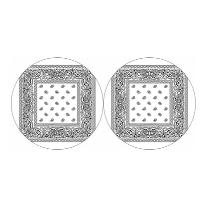 White And Black Paisley Bandana Print Car Coasters