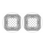 White And Black Paisley Bandana Print Car Coasters