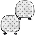 White And Black Paisley Bandana Print Car Headrest Covers