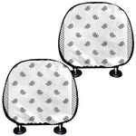 White And Black Paisley Bandana Print Car Headrest Covers