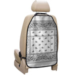 White And Black Paisley Bandana Print Car Seat Organizers