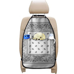 White And Black Paisley Bandana Print Car Seat Organizers