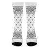 White And Black Paisley Bandana Print Crew Socks