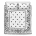 White And Black Paisley Bandana Print Duvet Cover Bedding Set