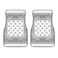 White And Black Paisley Bandana Print Front Car Floor Mats