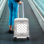 White And Black Paisley Bandana Print Luggage Cover