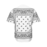 White And Black Paisley Bandana Print Men's Baseball Jersey