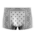 White And Black Paisley Bandana Print Men's Boxer Briefs