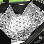 White And Black Paisley Bandana Print Pet Car Back Seat Cover