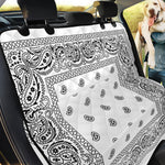 White And Black Paisley Bandana Print Pet Car Back Seat Cover