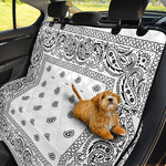 White And Black Paisley Bandana Print Pet Car Back Seat Cover