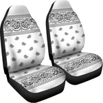 White And Black Paisley Bandana Print Universal Fit Car Seat Covers