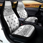 White And Black Paisley Bandana Print Universal Fit Car Seat Covers