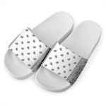 White And Black Paisley Bandana Print White Slide Sandals